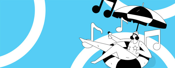 Music characters scene flat vector concept operation illustration
