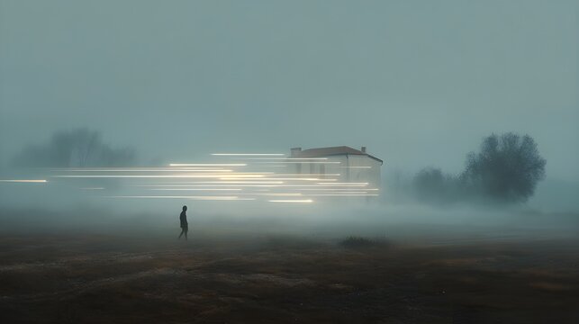 Step into the domain where whispers materialize as glowing apparitions amid ethereal shadowed mysterious corridors