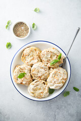 Homemade lazy dumplings with minced meat