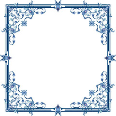 Vector ornamental floral frame series. Page decoration designs in Oriental and Turkish style, great for greeting cards and wedding invitations. Blue and violet colors.	