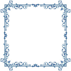 Vector ornamental floral frame series. Page decoration designs in Oriental and Turkish style, great for greeting cards and wedding invitations. Blue and violet colors.	