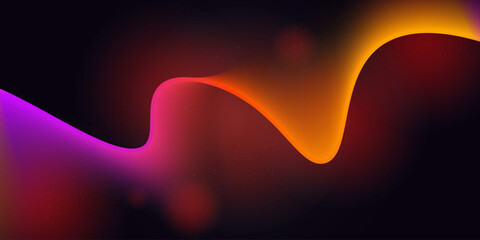 A glowing wave of fiery orange and vibrant magenta dances through a cosmic void of deep black.