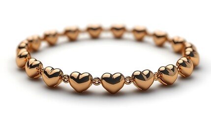Obraz premium Golden Heart Bracelet Jewelry Fashion Elegant Accessory Love Symbol High Resolution Images