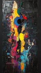Abstract Composition of Vibrant Colors and Textures