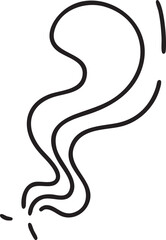 A delicate flowing gracefully curves across a white background.