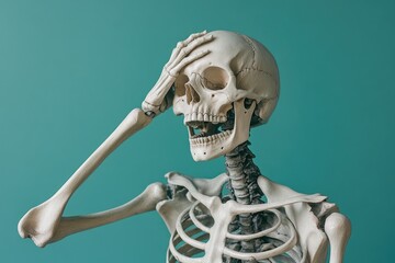 Skeleton exhibiting confusion
