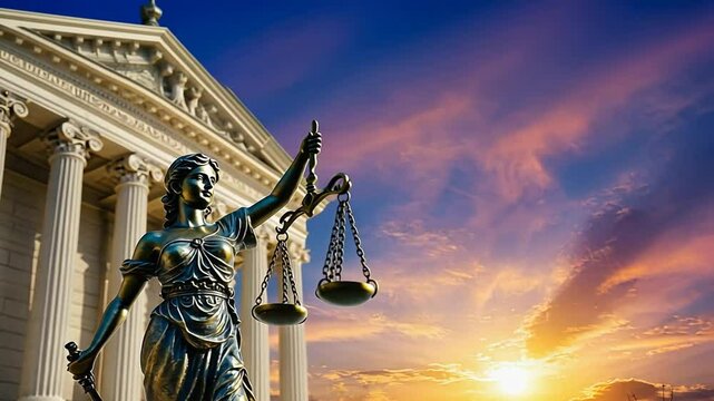 Statue of the Goddess of Justice in a palace of justice.