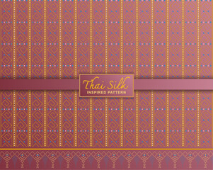 Seamless pattern background. Inspired by traditional Northern Thai silk pattern. Colored in Salmon Pink.