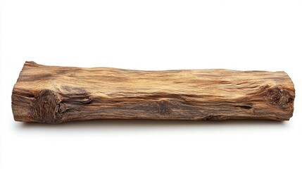A 4K photo of 4K photo of driftwood isolated on white background aged wood.