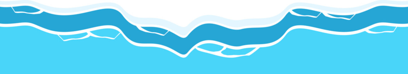 Wave Water Corner Border