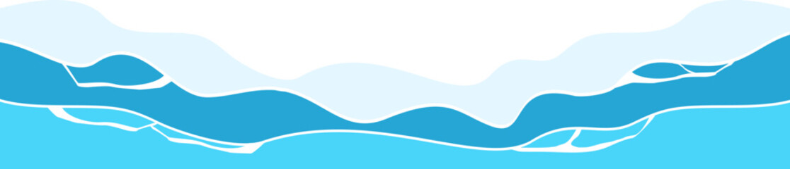 Wave Water Corner Border