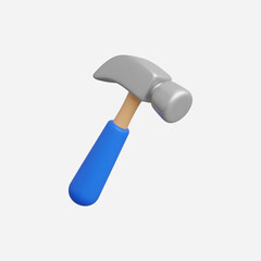 3d Realistic Hammer Icon vector illustration