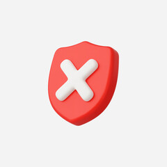 Fototapeta premium 3d Realistic Shield Close Security vector Illustration