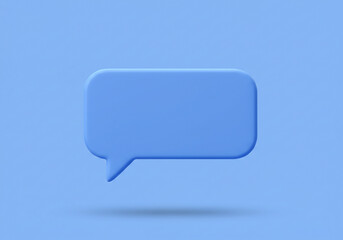 Fototapeta premium Talking Bubble Floating Over Light Blue Background