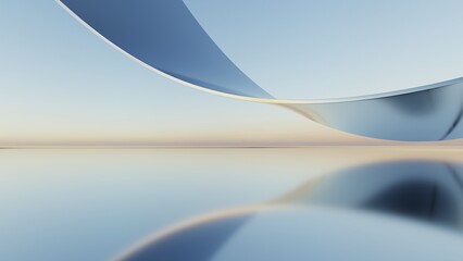 3d illustration of abstract minimal architecture background, geometric architectural with curve design, Car presentation © nuchao