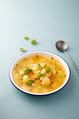 Healthy vegetable soup with cauliflower