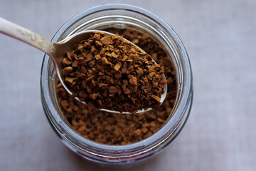 instant coffee on a spoon

