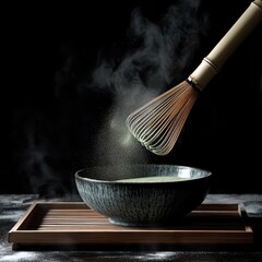 The Art of Matcha: A Close-up Ritual of Whisking Green Matcha