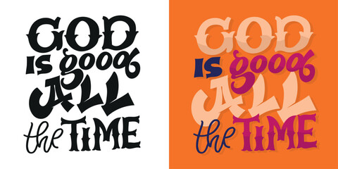 Postcard about Jesus - Lettering quote hand drawn doodle postcard. T-shirt design, mug print.