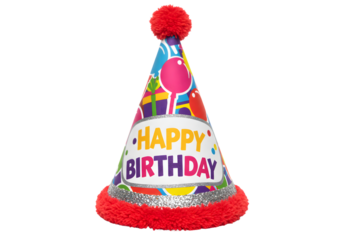 happy birthday cap on transparent background png