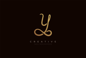 Letter Y calligraphy Logo, Luxury letter Y with infinity icon combination, vector illustration