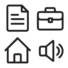 Document, Briefcase, Home, and Sound Icons