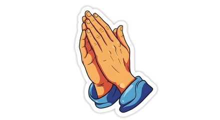 Praying Hands Cartoon Illustration