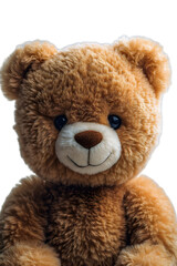 Obraz premium Plush teddy bear with soft fur on isolated background, sharp focus image for retail catalogs and holiday gift guides