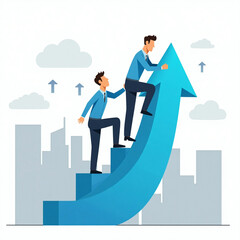 Fototapeta premium businessman and business graph