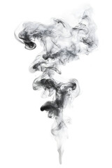 Light translucent smoke plume on isolated background, ultra realistic picture for subtle effects and atmospheric visuals