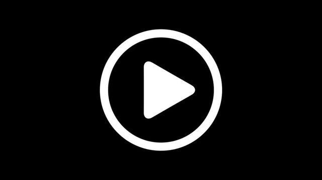 Play button animation. video music play sign animation icon.Media Player Button Icon Animation.