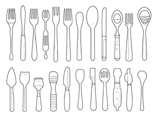 High Quality Cutlery Line Art for Restaurant Menus and Designs