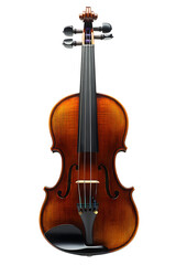 Obraz premium An elegant wooden violin with its bow on a transparent background, professional photography for album covers, concert flyers and musical events