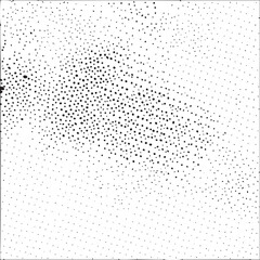 A dense scattering of small dark dots covers a white background.