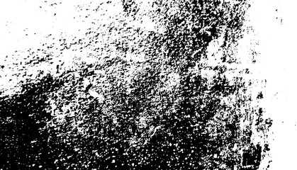 Abstract grunge black and white distressed wall texture background, Isolated on transparent background, PNG	
