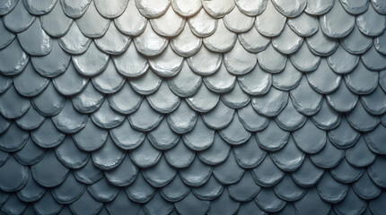 Abstract Gray Overlapping Scale Texture Background.