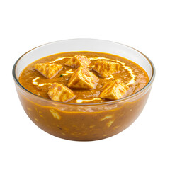 Delicious Paneer Butter Masala Recipe Indian Cuisine isolated on Transparent Background