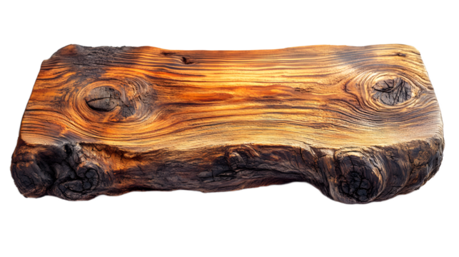 A detailed wood grain texture with prominent knots on a transparent background, ultra realistic image for application development and digital interfaces