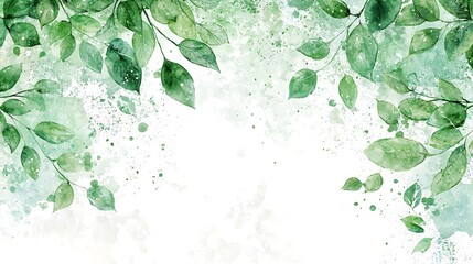 Watercolor style floral arrangement nature scene botanical art vibrant leaves
