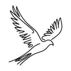 Soaring Bird Continuous Line Art Vector Illustration for Freedom