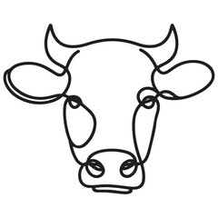 Cow Face Silhouette Vector Art Graphic for Farm Animal Designs
