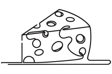 Swiss Cheese Slice Illustration with Holes Vector Graphic