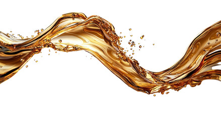 Png of A dynamic stream of golden liquid gracefully flowing against a black background, creating a vibrant and energetic visual effect.