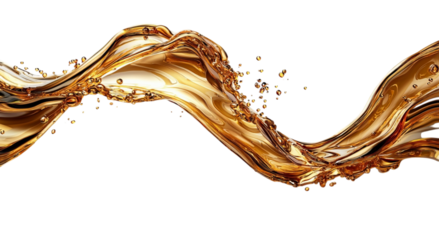 Png of A dynamic stream of golden liquid gracefully flowing against a black background, creating a vibrant and energetic visual effect.
