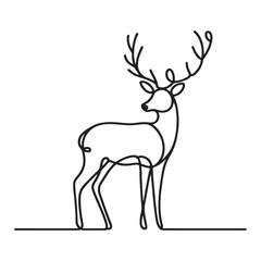 Elegant Reindeer Silhouette Illustration Detailed Line Art Decoration