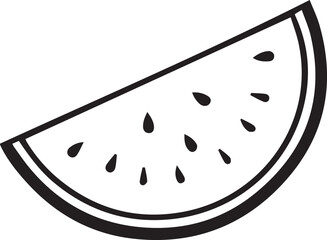 A flat vector illustration of a single slice of watermelon .. watermelon vector silhouette design summer fruit 