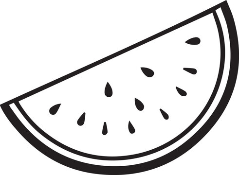 recommend clip art: A flat vector illustration of a single slice of watermelon .. watermelon vector silhouette design summer fruit 