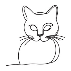 Elegant cat continuous line drawing for pet lovers and minimalist art