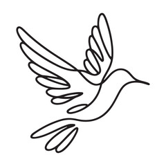 Elegant Hummingbird Silhouette Illustration Vector Art Graphic Design