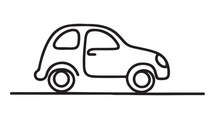 Simple Continuous Line Drawing of a Car Vector Illustration
